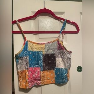 Bandana patchwork tank top